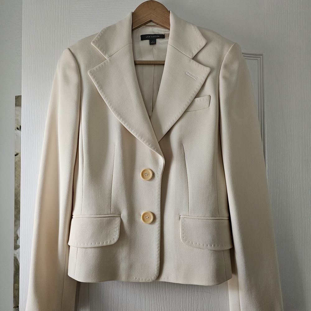 Ann Taylor Wool Women's Cream Blazer
